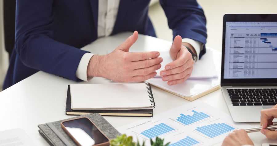 businesses man discussion financial plans